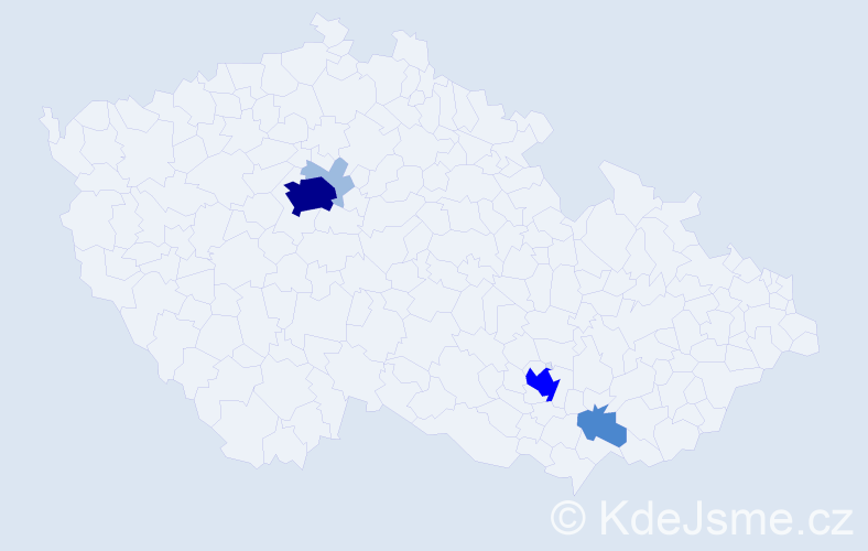 Příjmení: 'Zimin', počet výskytů 10 v celé ČR