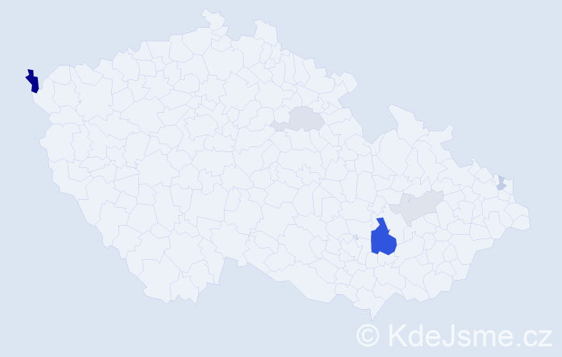 Příjmení: 'Kufčáková', počet výskytů 14 v celé ČR