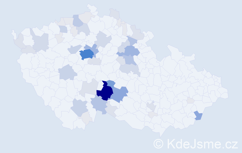 Příjmení: 'Bartoška', počet výskytů 209 v celé ČR