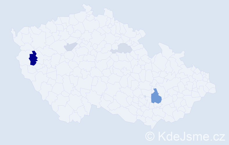 Příjmení: 'Bárdy', počet výskytů 8 v celé ČR