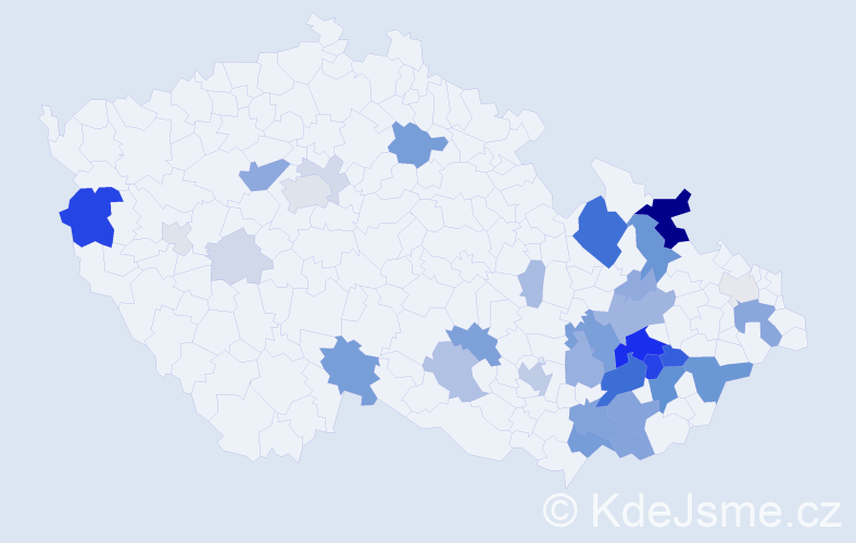 Příjmení: 'Flora', počet výskytů 119 v celé ČR