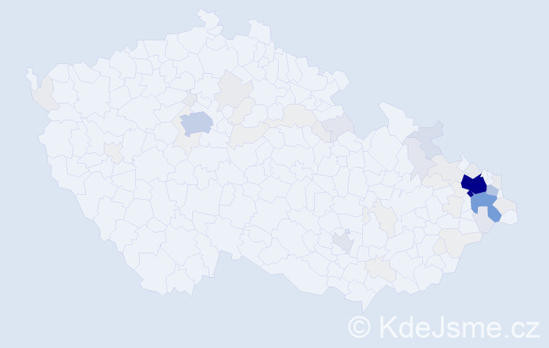 Příjmení: 'Kaločová', počet výskytů 269 v celé ČR