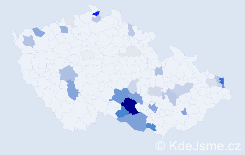 Příjmení: 'Krul', počet výskytů 132 v celé ČR