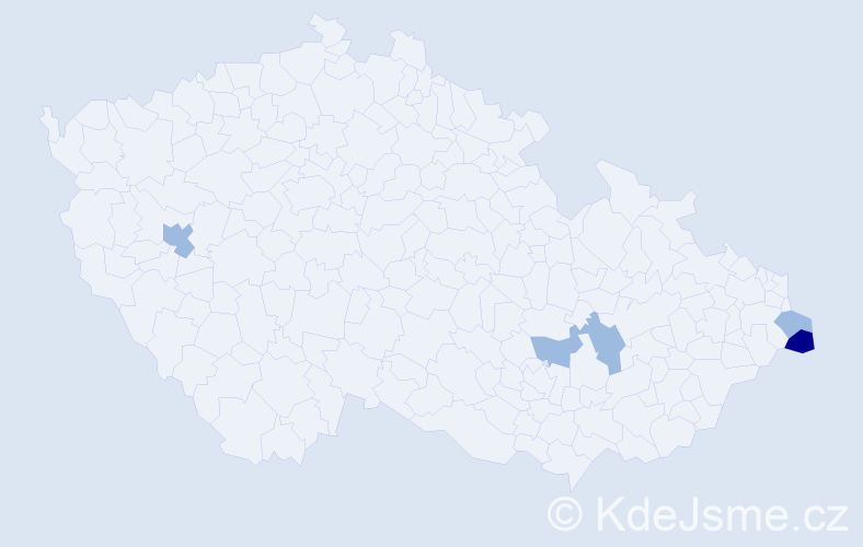 Příjmení: 'Mrazková', počet výskytů 8 v celé ČR