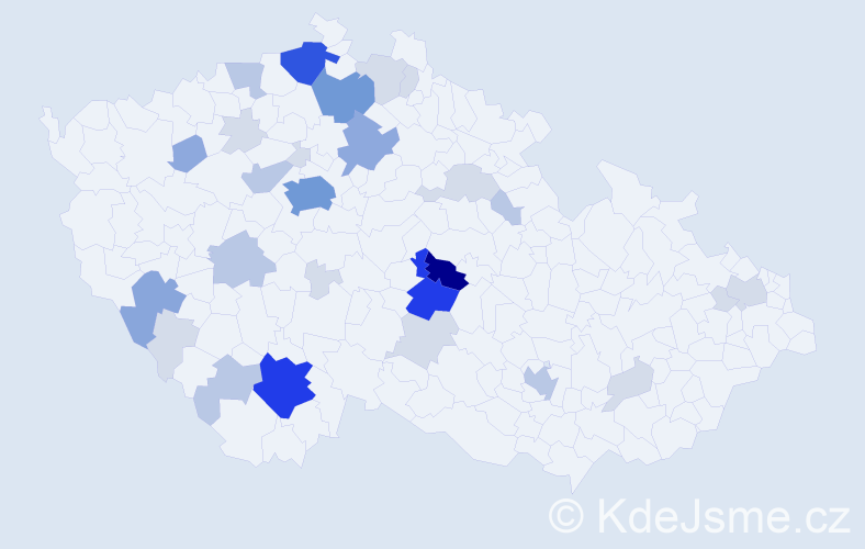 Příjmení: 'Krédl', počet výskytů 98 v celé ČR