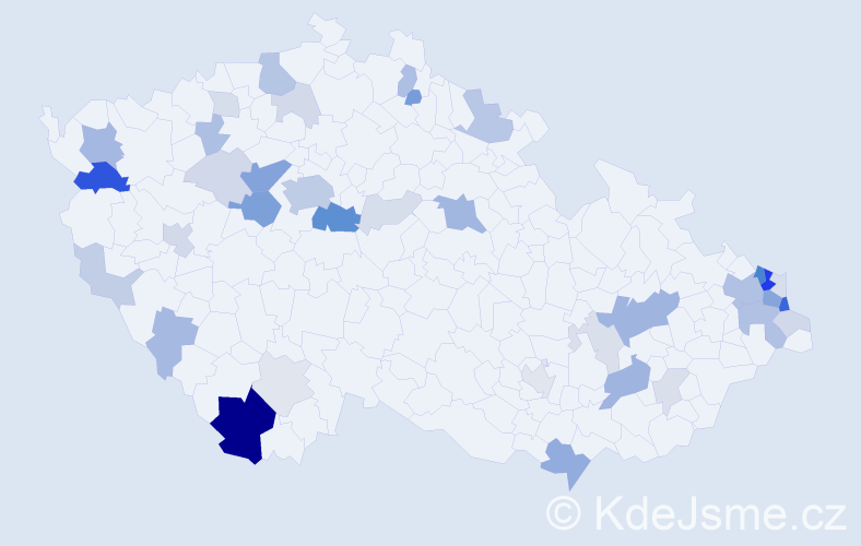 Příjmení: 'Madej', počet výskytů 122 v celé ČR