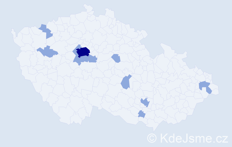 Příjmení: 'Zelinskyy', počet výskytů 14 v celé ČR