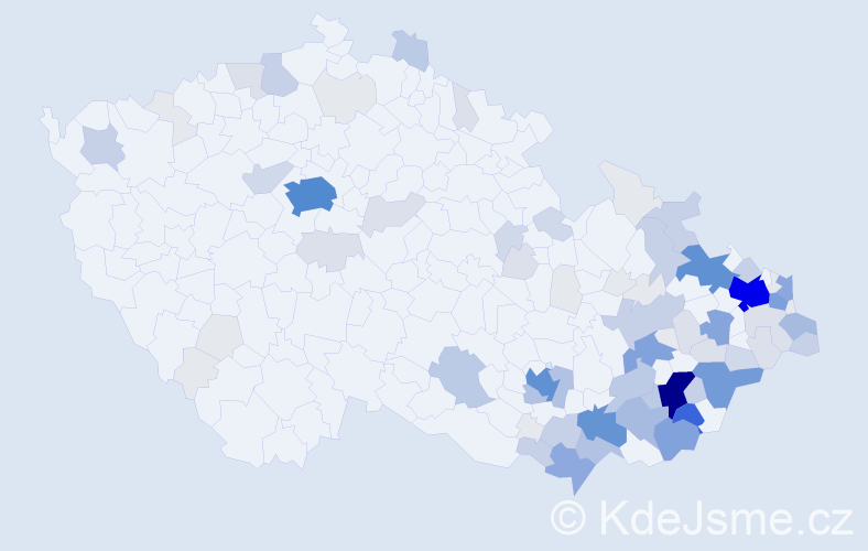 Příjmení: 'Gavendová', počet výskytů 401 v celé ČR