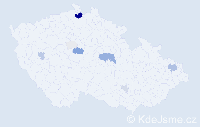 Příjmení: 'Szépová', počet výskytů 9 v celé ČR