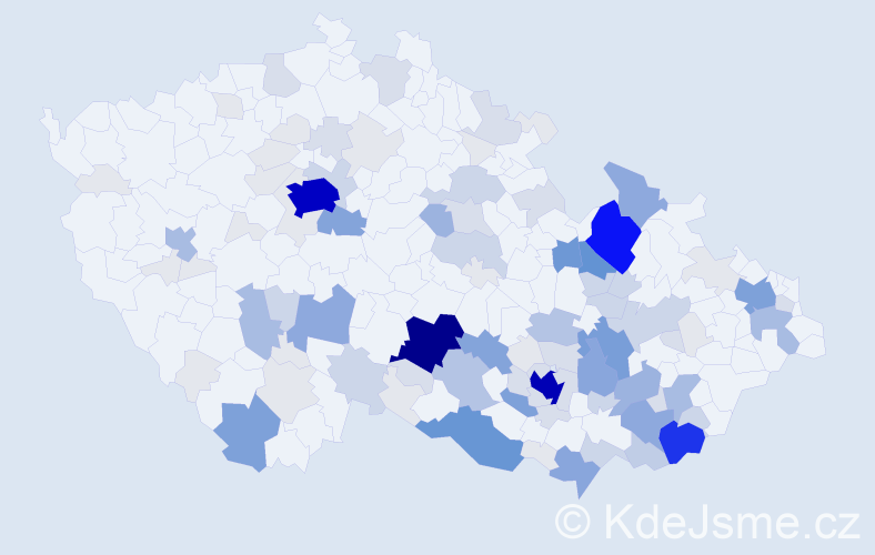 Příjmení: 'Indra', počet výskytů 466 v celé ČR