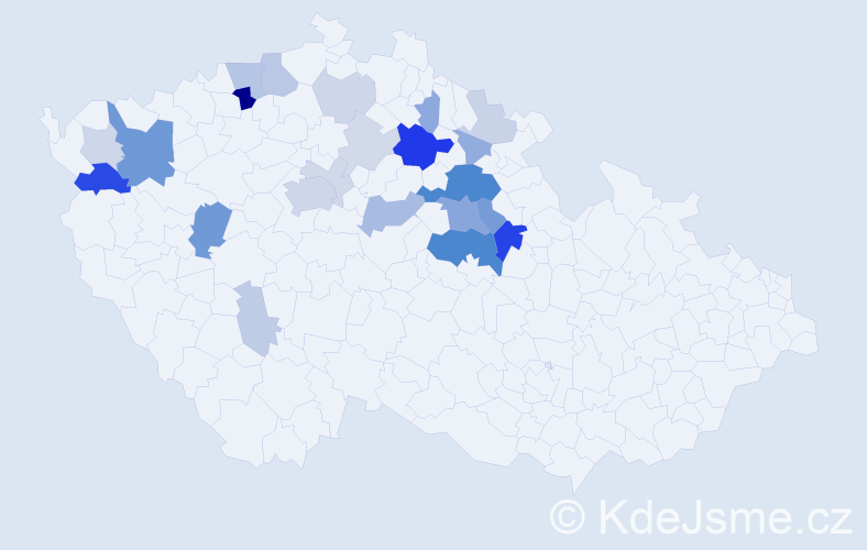 Příjmení: 'Půhoná', počet výskytů 70 v celé ČR