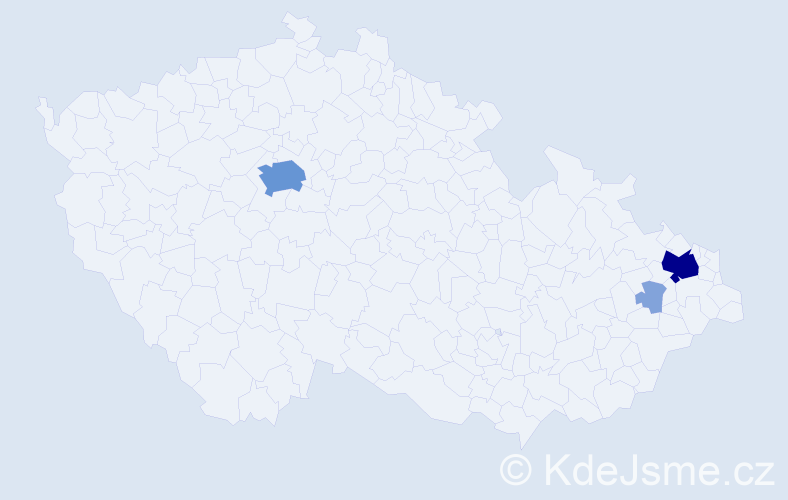 Příjmení: 'Sondelová', počet výskytů 13 v celé ČR