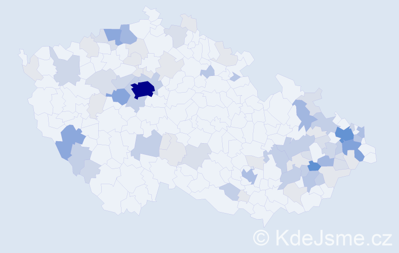 Příjmení: 'Čuba', počet výskytů 273 v celé ČR