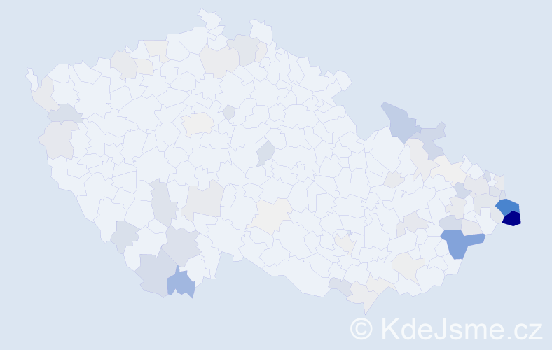 Příjmení: 'Labajová', počet výskytů 318 v celé ČR