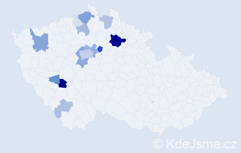 Příjmení: 'Mazáčková', počet výskytů 52 v celé ČR