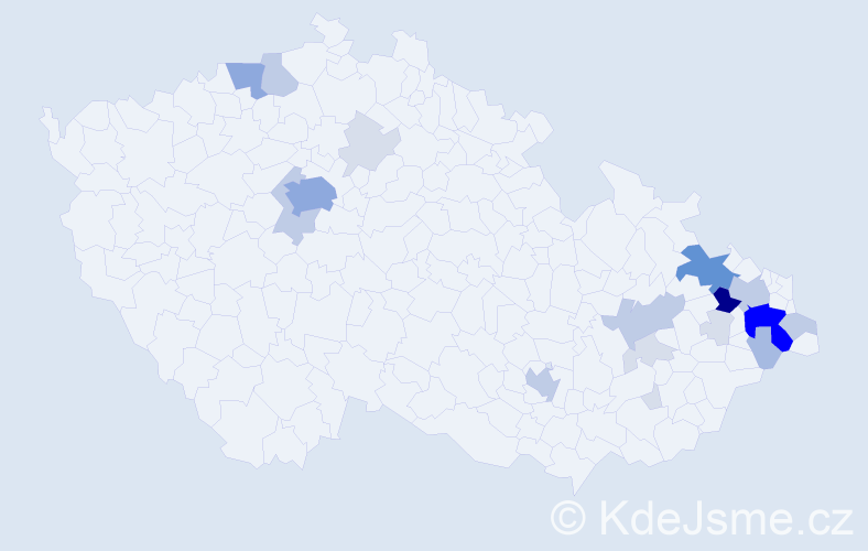 Příjmení: 'Nohlová', počet výskytů 71 v celé ČR
