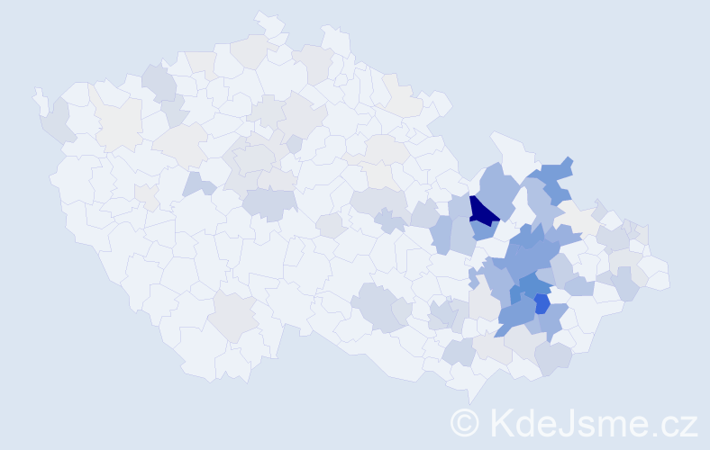 Příjmení: 'Odstrčil', počet výskytů 548 v celé ČR