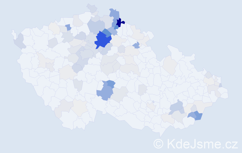 Příjmení: 'Svárovská', počet výskytů 385 v celé ČR