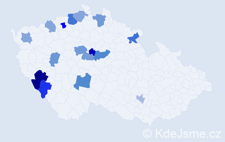 Příjmení: 'Žibřid', počet výskytů 37 v celé ČR