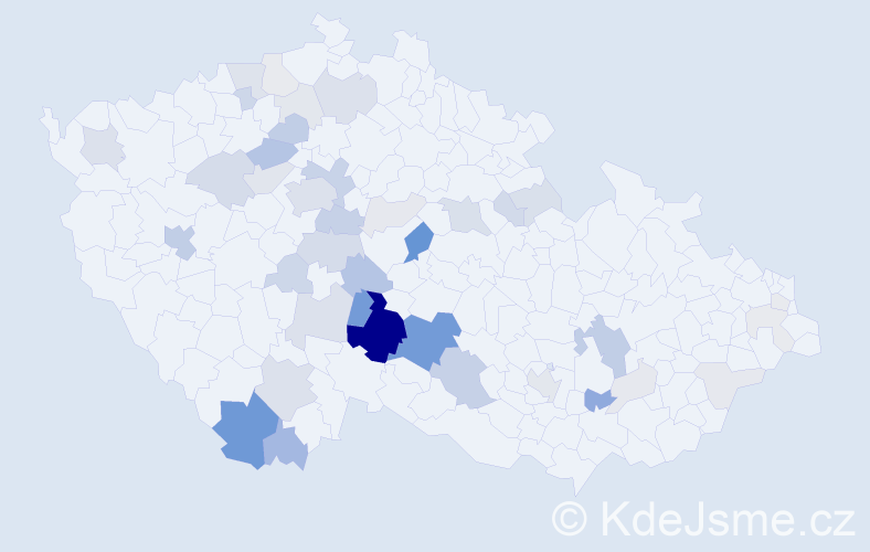 Příjmení: 'Hurdová', počet výskytů 151 v celé ČR