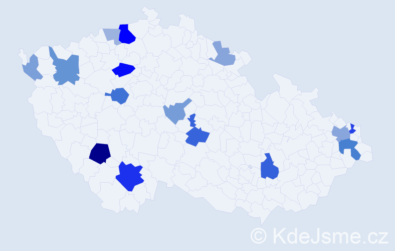 Příjmení: 'Szendrei', počet výskytů 35 v celé ČR