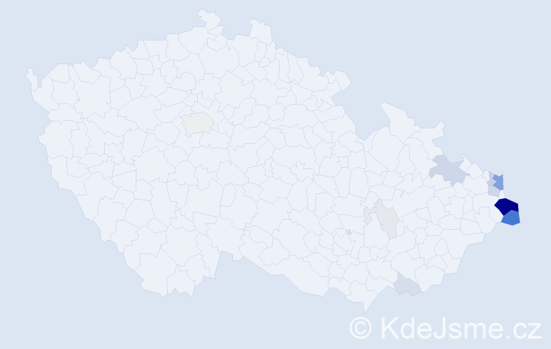 Příjmení: 'Szwarc', počet výskytů 55 v celé ČR