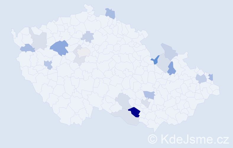 Příjmení: 'Kiselová', počet výskytů 39 v celé ČR
