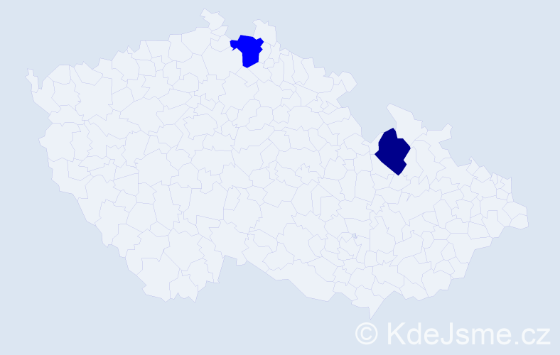 Příjmení: 'Bitterlichová', počet výskytů 5 v celé ČR