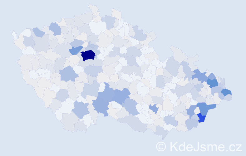 Příjmení: 'Kostka', počet výskytů 1593 v celé ČR