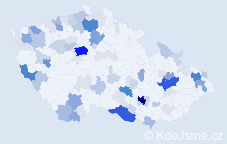 Příjmení: 'Hammer', počet výskytů 272 v celé ČR