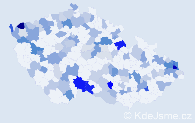 Příjmení: 'Németh', počet výskytů 323 v celé ČR