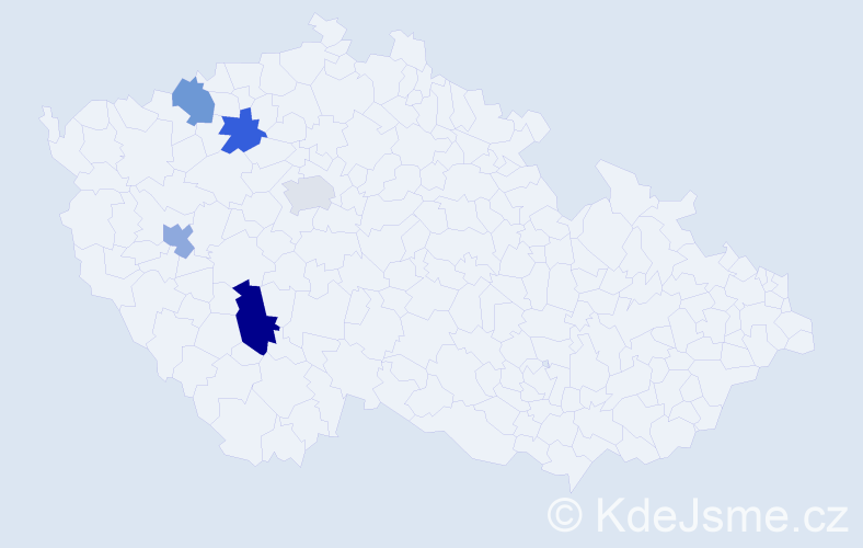 Příjmení: 'Bolya', počet výskytů 6 v celé ČR