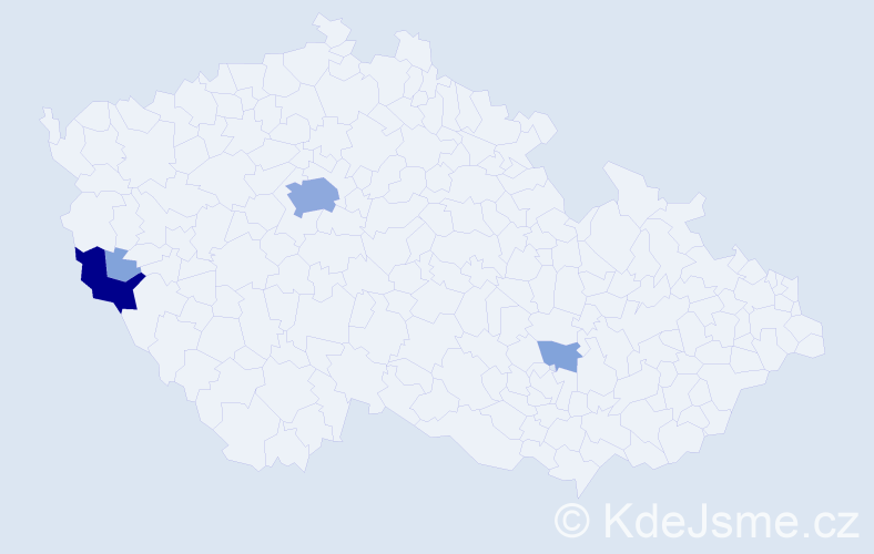 Příjmení: 'Rap', počet výskytů 13 v celé ČR
