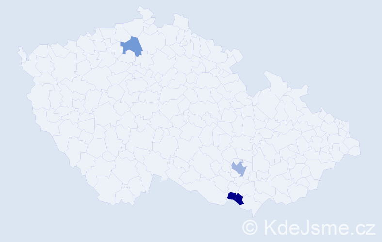 Příjmení: 'Kléber', počet výskytů 4 v celé ČR