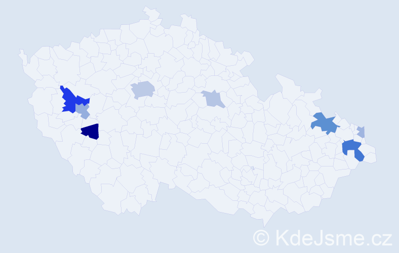 Příjmení: 'Eleková', počet výskytů 21 v celé ČR