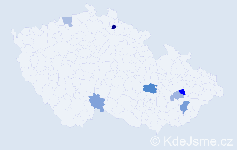 Příjmení: 'Krivušová', počet výskytů 9 v celé ČR