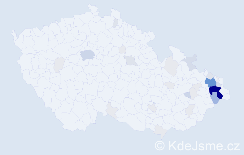 Příjmení: 'Drabinová', počet výskytů 116 v celé ČR