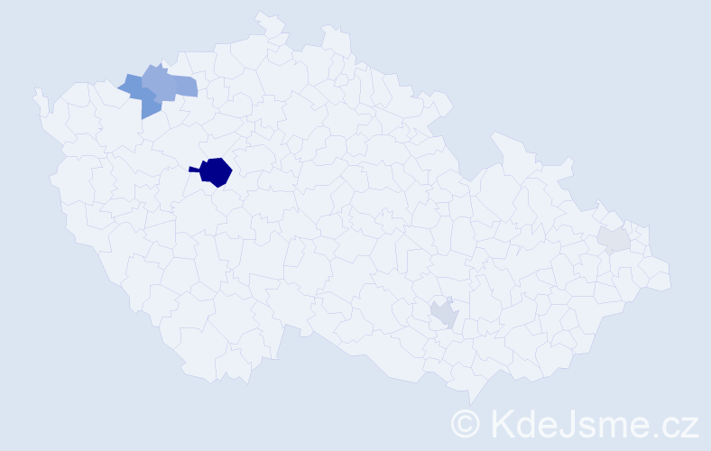 Příjmení: 'Gardlík', počet výskytů 17 v celé ČR