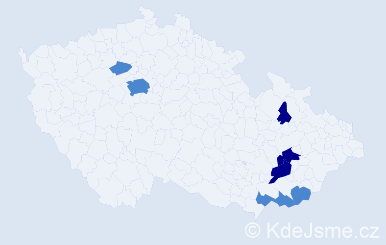 Příjmení: 'Zamec', počet výskytů 14 v celé ČR
