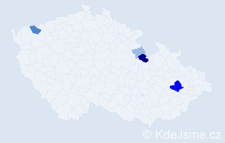 Příjmení: 'Bezperát', počet výskytů 13 v celé ČR