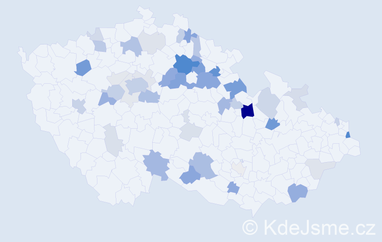 Příjmení: 'Kutnarová', počet výskytů 129 v celé ČR