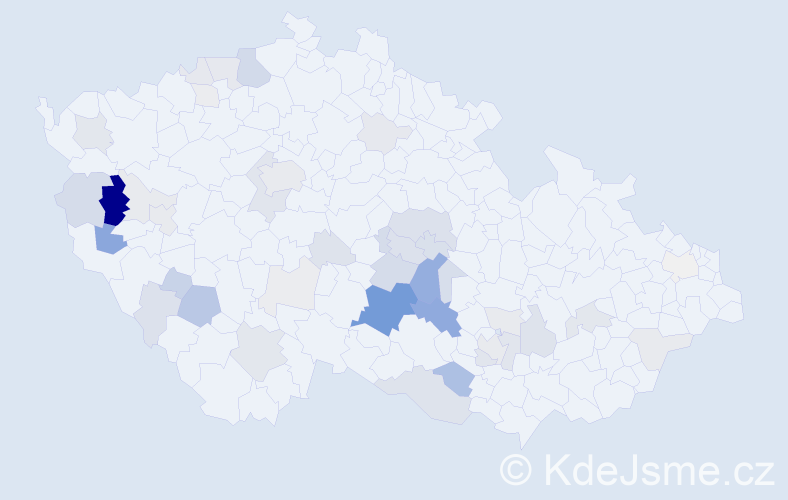 Příjmení: 'Hradová', počet výskytů 133 v celé ČR