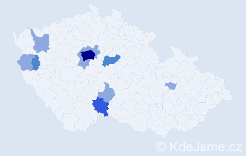 Příjmení: 'Daudová', počet výskytů 18 v celé ČR