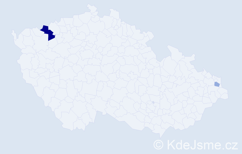 Příjmení: 'Kodítek', počet výskytů 4 v celé ČR