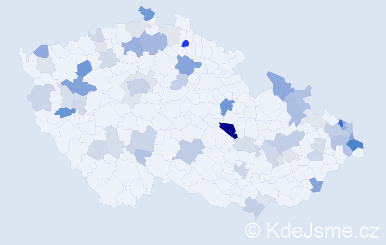 Příjmení: 'Nemcová', počet výskytů 147 v celé ČR