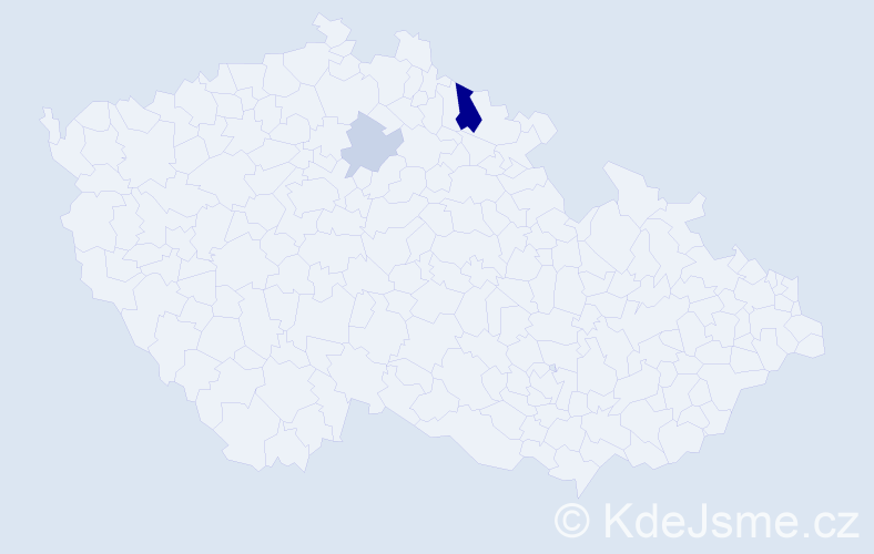 Příjmení: 'Mišútková', počet výskytů 5 v celé ČR