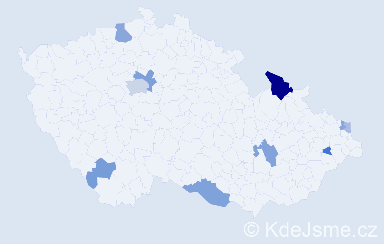 Příjmení: 'Keppertová', počet výskytů 21 v celé ČR
