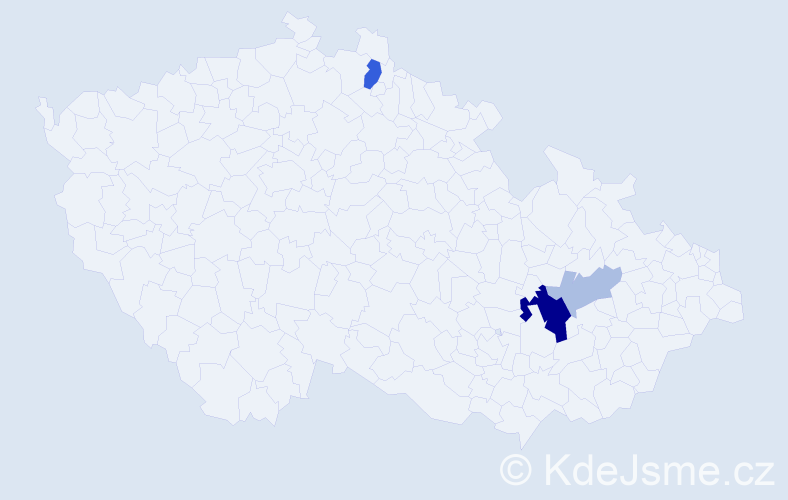Příjmení: 'Filická', počet výskytů 8 v celé ČR