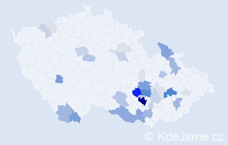 Příjmení: 'Doušek', počet výskytů 152 v celé ČR