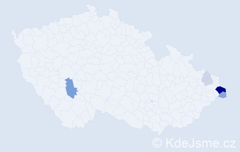 Příjmení: 'Nicielniková', počet výskytů 23 v celé ČR